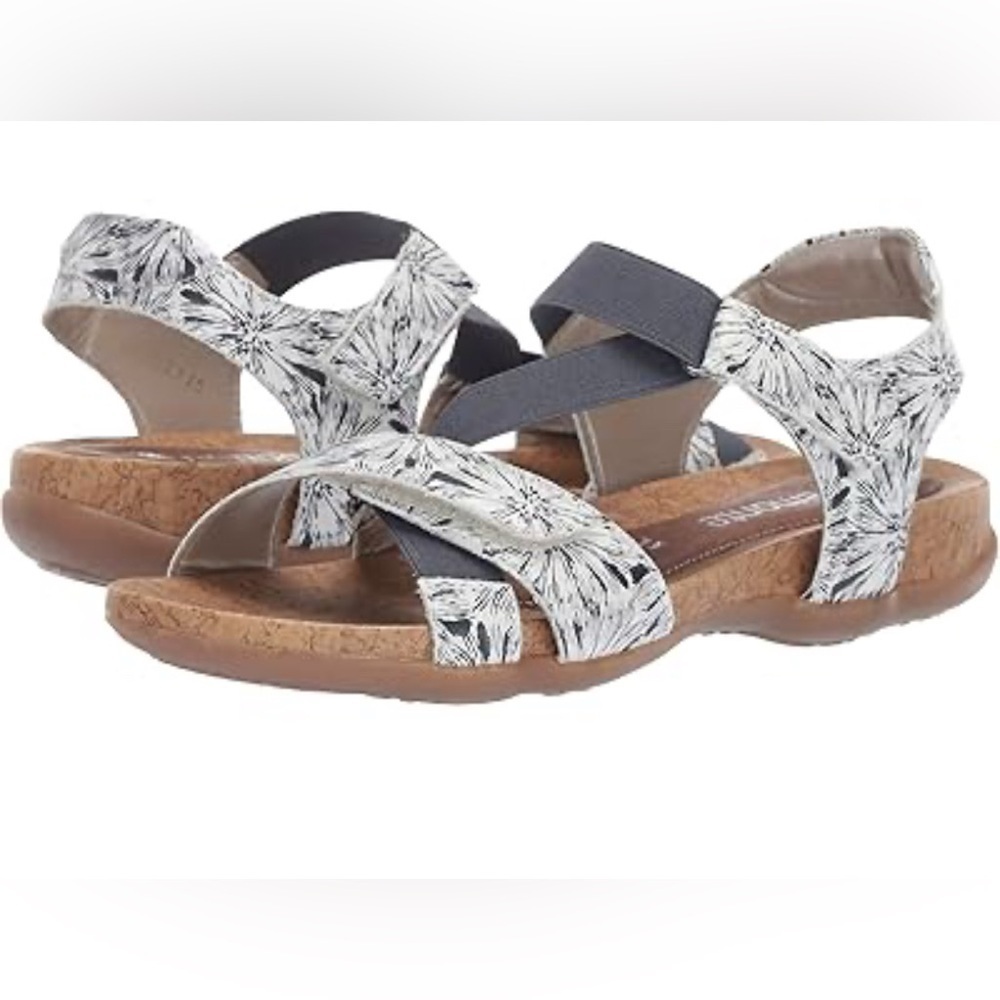 Remonte leather strappy sandals sz 41 9.5-10 gray blue